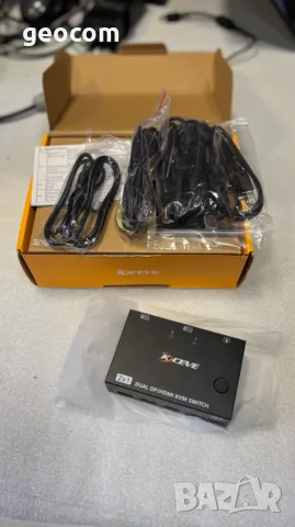 KCEVE Dual Monitor KVM Switch HDMI/DP 2-Port 4K@60Hz (Нов), снимка 5 - Други - 48442717