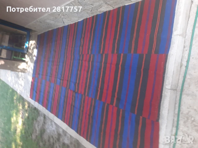 Автентична вълнена черга от миналия век! Нова, снимка 4 - Антикварни и старинни предмети - 51235326