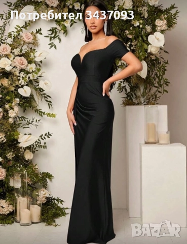 Дълга черна рокля, снимка 3 - Рокли - 52000549