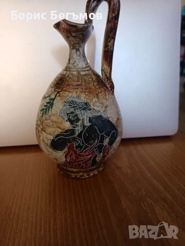Древногръцка ваза-стомна, многоцветна, ръчно изработена, ръчно рисувана, снимка 7 - Антикварни и старинни предмети - 53986610