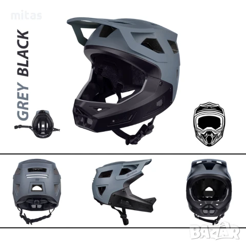 Кросова каска DROP, Full Face, Олекотена, Сертифицирана - Вело, Скутер, снимка 5 - Аксесоари за велосипеди - 51303262