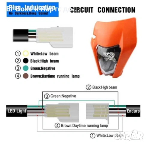 Маска с фар KTM EXC/XC-W EXCF - 07-20 Година ЛЕД LED маска за KTM, снимка 4 - Части - 54040726