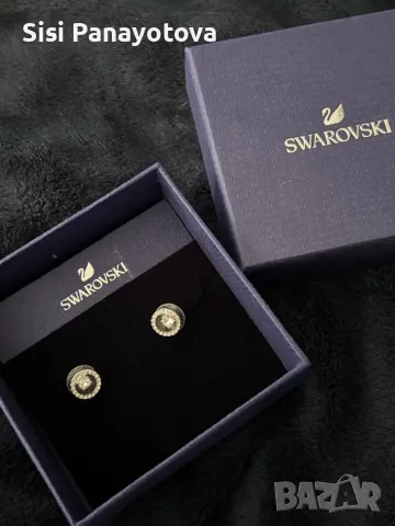 Сребърни обеци Swarovski, снимка 1 - Обеци - 47718515