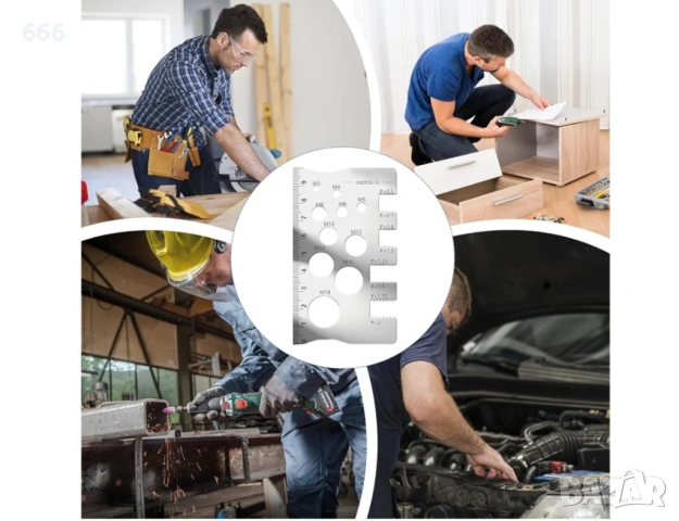 Комплект инструменти за измерване на резба + шублер болтове , снимка 3 - Други инструменти - 54143059