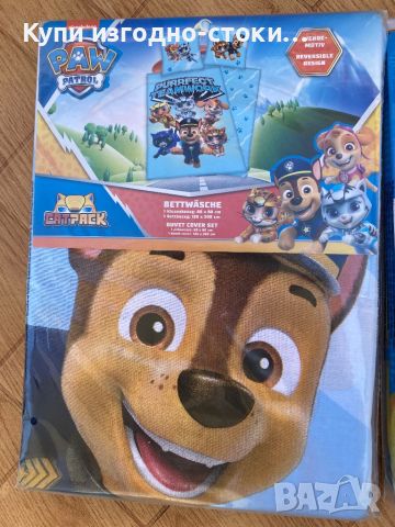 Детски спални комплект - Paw Patrol 100% памук, снимка 1 - Спално бельо и завивки - 46620969