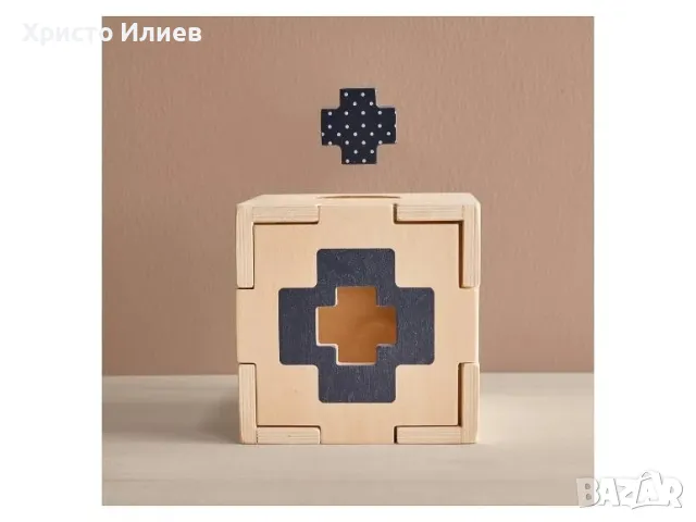 Дървена играчка Дървен куб сортер пъзел Монтесори , снимка 5 - Образователни игри - 49709526