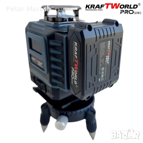 Лазерен нивелир Kraftworld PRO 4×360° с тъчскрийн дисплей, дистанционно и пълен комплект в куфар, снимка 12 - Измервателни инструменти - 52222539