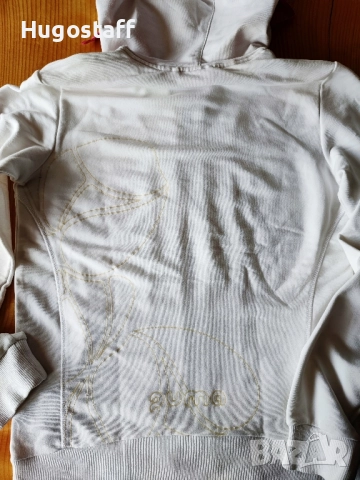 Оригинален Дамски бял суичър худи горнище качулка цип Пума Puma Л, снимка 2 - Якета - 52084595