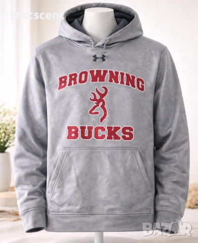 Мъжки спортен пуловер/суичър Under Armour Browning Bucks XL XLarge Grey сив лъскав
