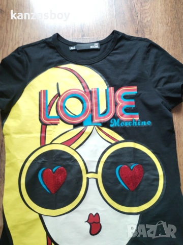 Love Moschino - страхотна дамска тениска КАТО НОВА Л, снимка 4 - Тениски - 53910687
