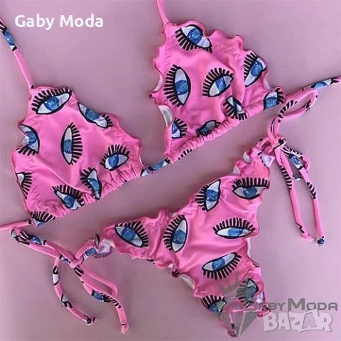Атрактивен дамски бански костюм в розов цвят, снимка 2 - Бански костюми - 51065707