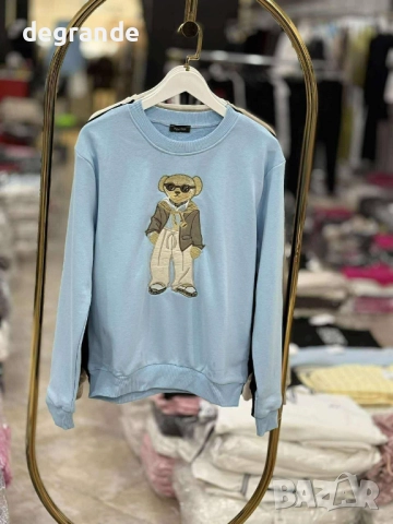 Памучна дамска блуза с мече , снимка 4 - Спортни екипи - 52542944