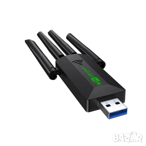 1200Mbps WiFi USB 3.0 безжичен адаптер двучестотен 2.4G+5Ghz 802.11AC интернет за компютър лаптоп, снимка 5 - Кабели и адаптери - 47075048