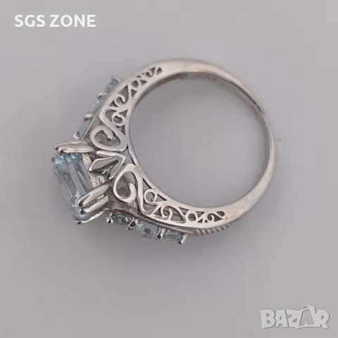 Сребърен Пръстен с Топаз, Аметист, Гранат, снимка 5 - Пръстени - 50311232