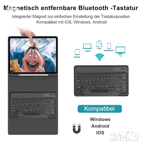Калъф за таблет + клавиатура iPad Pro 12.9 (6/5/4/3 поколение, снимка 6 - Друга електроника - 52957583