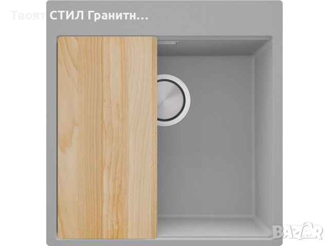 STOP! Christmas Сив кухненска мивка OSLO 50 XXL+ Смесител FLEX+Сифон, снимка 2 - Мивки - 52638102