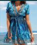 Синя нова рокля с колан , снимка 1 - Рокли - 41979692