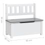 Детска пейка за съхранение, бяло и сиво, 60x30x55 см, МДФ, снимка 3