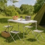 Комплект сгъваема алуминиева маса с 4 стола – идеален за къмпинг, двор и почивка, снимка 3