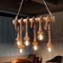 Бамбукова електрическа висяща лампа, снимка 1 - Лампи за таван - 45427784