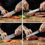 Комплект кухненски ножове EUNA с дървена дръжка, 6 ножа, снимка 5