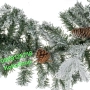 Коледен гирлянд със заснежени клонки и шишарки-270 см., снимка 3