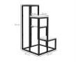 Поставка за растения, 4 нива, дърво и стомана, бяло и черно, 34x34x70, снимка 2