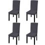 vidaXL Покривни калъфи за столове, еластични, 4 бр, антрацит（SKU:131425, снимка 1 - Столове - 45420129