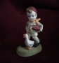 Колекционерска порцеланова фигурка на момче с чадър и гъска., снимка 3