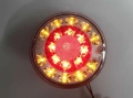2бр. кръгли ЛЕД LED стопове с 3 функции-стоп/мигач/габарит за камион бус ремарке 12V и 24V, снимка 2