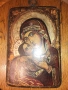 Стара ръчно рисувана икона на Света Богородица 40x26 см. УНИКАЛНА!, снимка 2