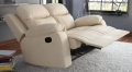 Кожен двуместен диван с лежанка. Реклайнер Дрим, двойка /с ръчен механизм/ бежов. , снимка 11
