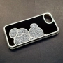 iPhone 16e кейс мече с камъчета сребърен златен, снимка 3