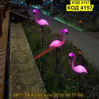 Градинска соларна лампа фламинго - КОД 4157, снимка 2 - Соларни лампи - 45510436