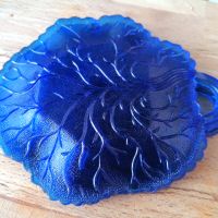 2броя Сини чинийки листо, снимка 4 - Чинии - 45495586