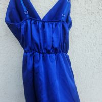 Сатенена рокля турско синьо , снимка 3 - Рокли - 45926485