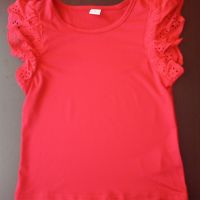 Ефектна бяла поличка на червени сърца с блузка в червено, снимка 5 - Детски комплекти - 45466448