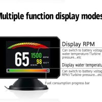 P16 Head up Display OBD Smart HUD Auto Digital Meter OBD2 Port, снимка 5 - Друга електроника - 45422426