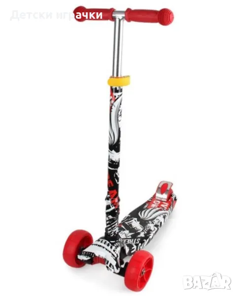 Детски сгъваема тротинетка Chipolino Croxer Evo Графити, червена тротинетка , снимка 1