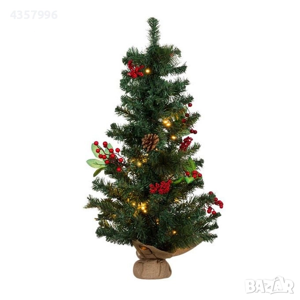 Коледно декоратично дръвче с 40 Led светлини, 90см., снимка 1