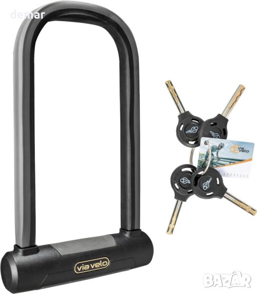 Скоба за велосипед Via Velo Bike U Lock | Elite U Lock 20CrMnTi Steel Anti-Theft 17mm, снимка 1