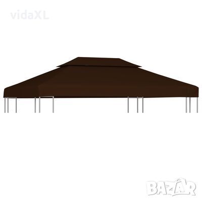 vidaXL Двоен покрив за шатра, 310 г/м², 4x3 м, кафява, снимка 1