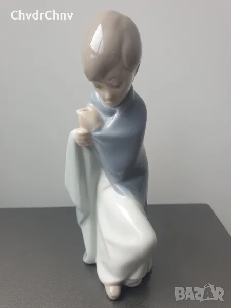 НАО ЛАДРО испанска порцеланова фигура на момче-овчарче/NAO LLADRO статуетка 16см, снимка 1