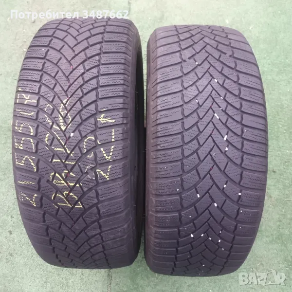 215 55 17 BRIDGESTONE 2бр зимни дот 2022г , снимка 1