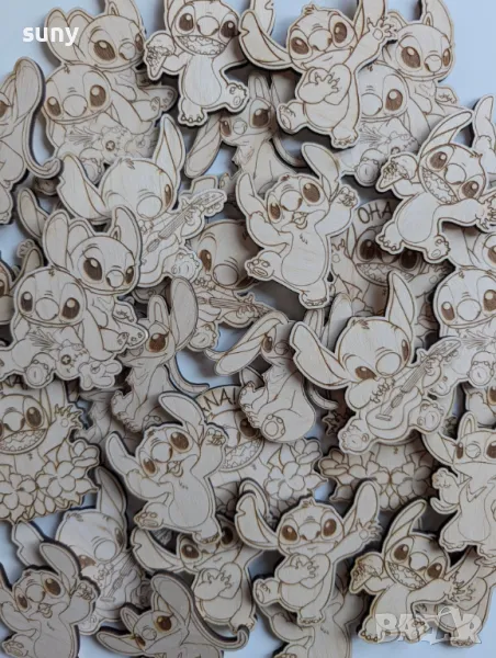 Дървени фигурки за оцветяване Стич, снимка 1