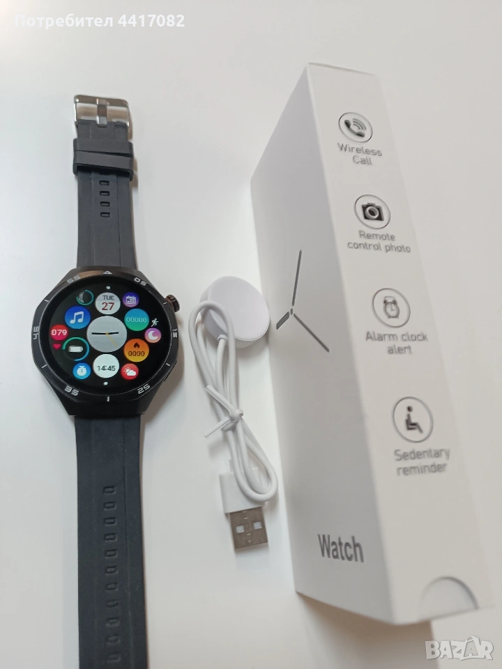 Смарт часовник черен, снимка 1