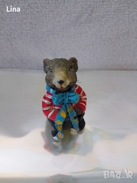   vintage figure fine art mouse , мишка миниатюрна фигурка - сувенир , снимка 1