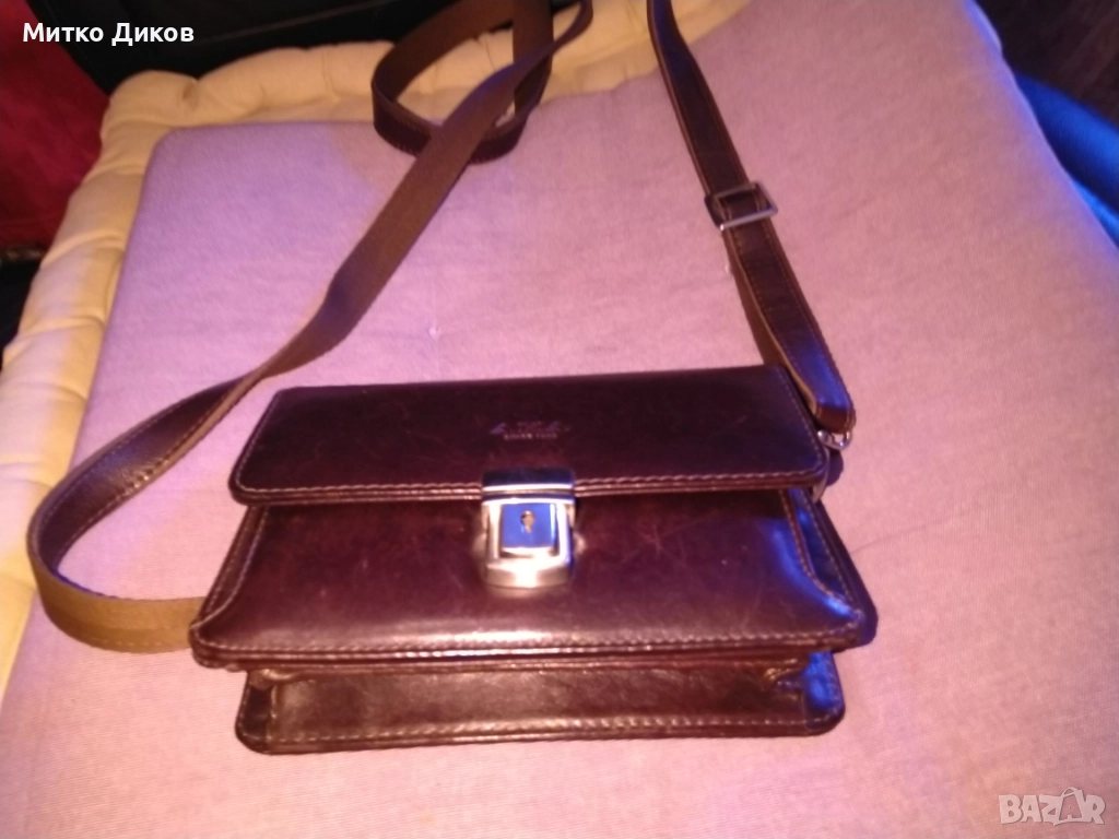 АКА маркова чанта естествена кожа за колан ръка и през рамо нова 183х123х60мм, снимка 1