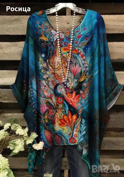 Дамски блузон туника размер 3ХЛ дължина до 90 см ново., снимка 1