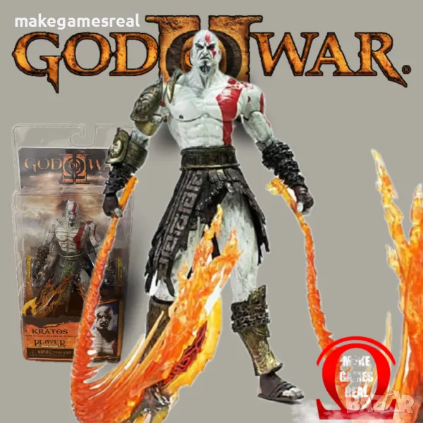 Екшън фигурa God of War - Kratos with Flaming Blades of Athena, снимка 1